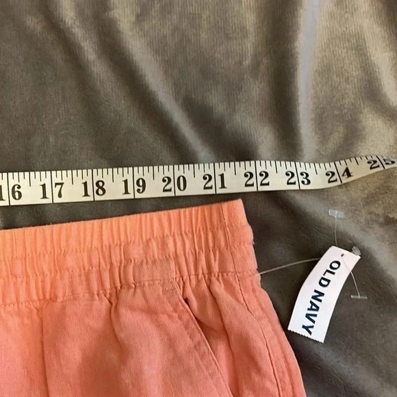 Coral nwt OLD NAVY linen Shorts XXL midrise drawstring/elastic waist - Picture 6 of 7